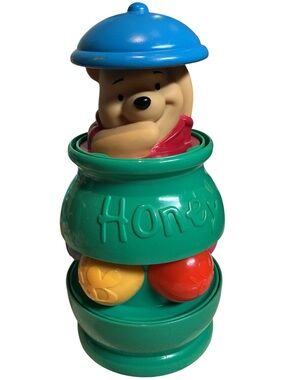 Vintage Winnie the Pooh Green Honey Pot Pop Up Toy
